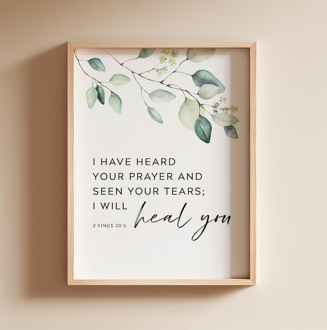 2 Kings 20:5 I Will Heal You Bible Verse Wall Art, Printable Wall Art ...