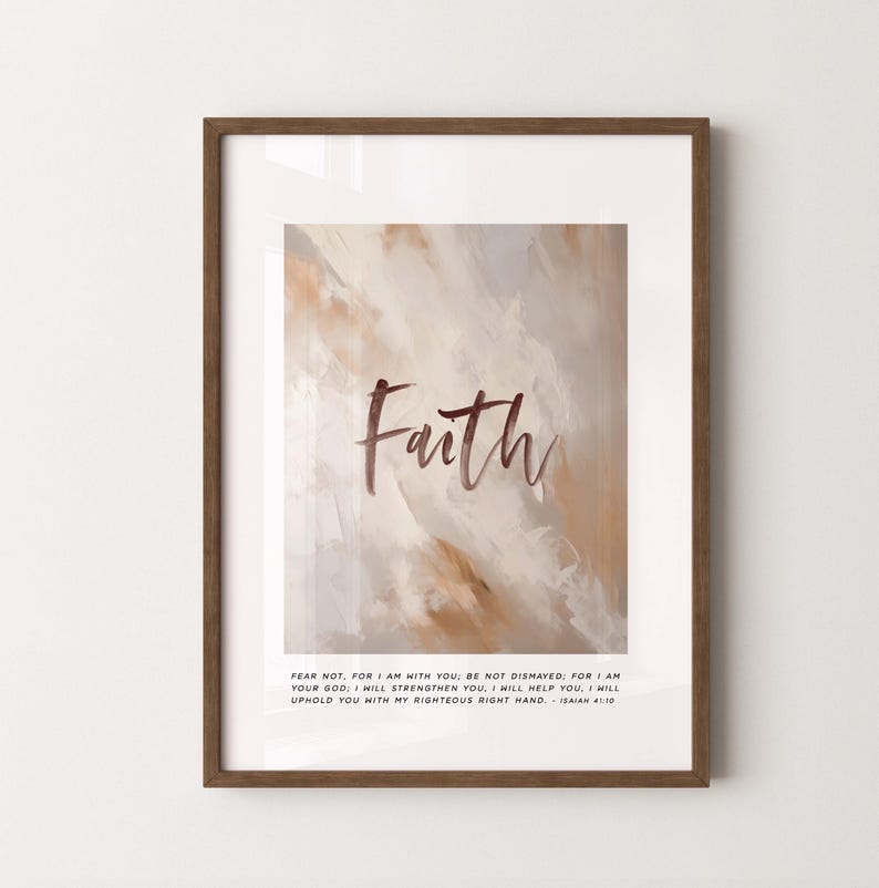 Faith Hope Love Bible Verse Wall Art Set of 3, Christian Abstract ...