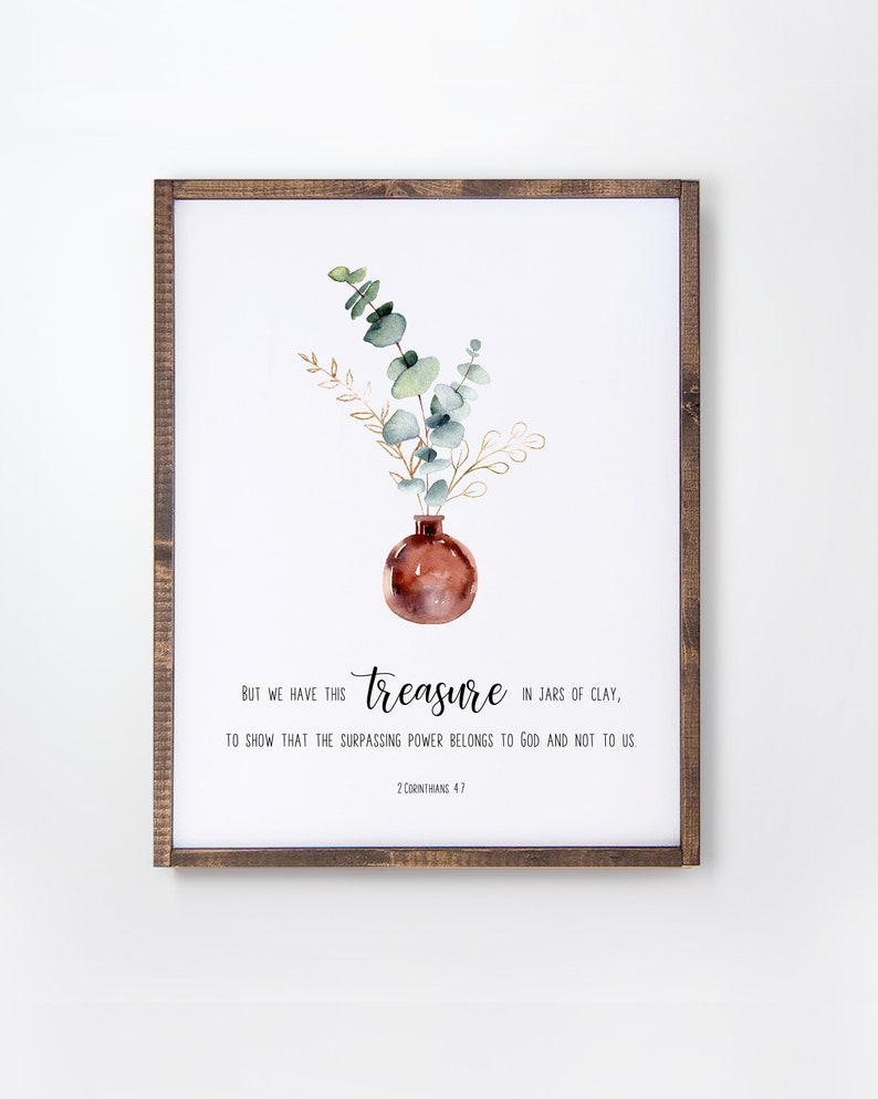 2 Corinthians 47 Treasure in Jars of Clay Bible Verse Wall Etsy