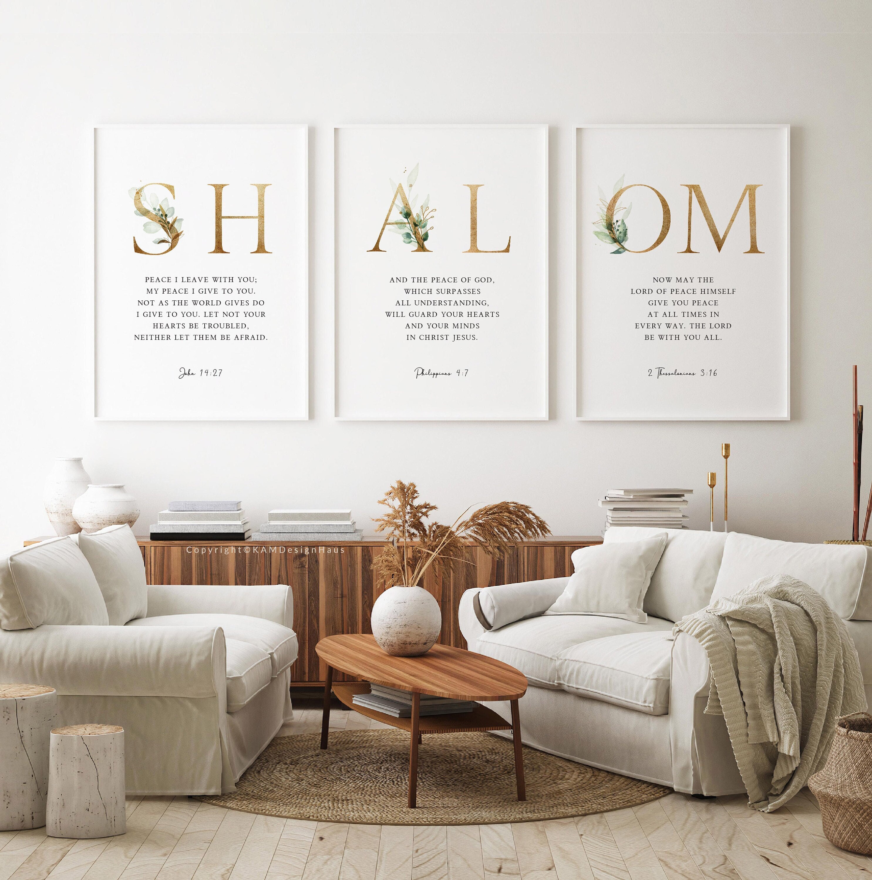 Shalom Definition Canvas Print Decor Hebrew Word Rooted in The word Shalom  Wall Painting Posters Artwork 12”X15” Modern Home Decoration (Framed)