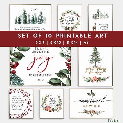 Set of 10 Christmas Scripture Printables Christmas - Etsy