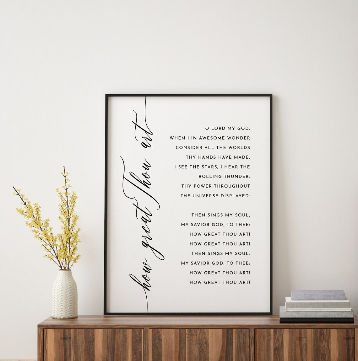How Great Thou Art Printable Wall Art Christian Quote Digital Etsy