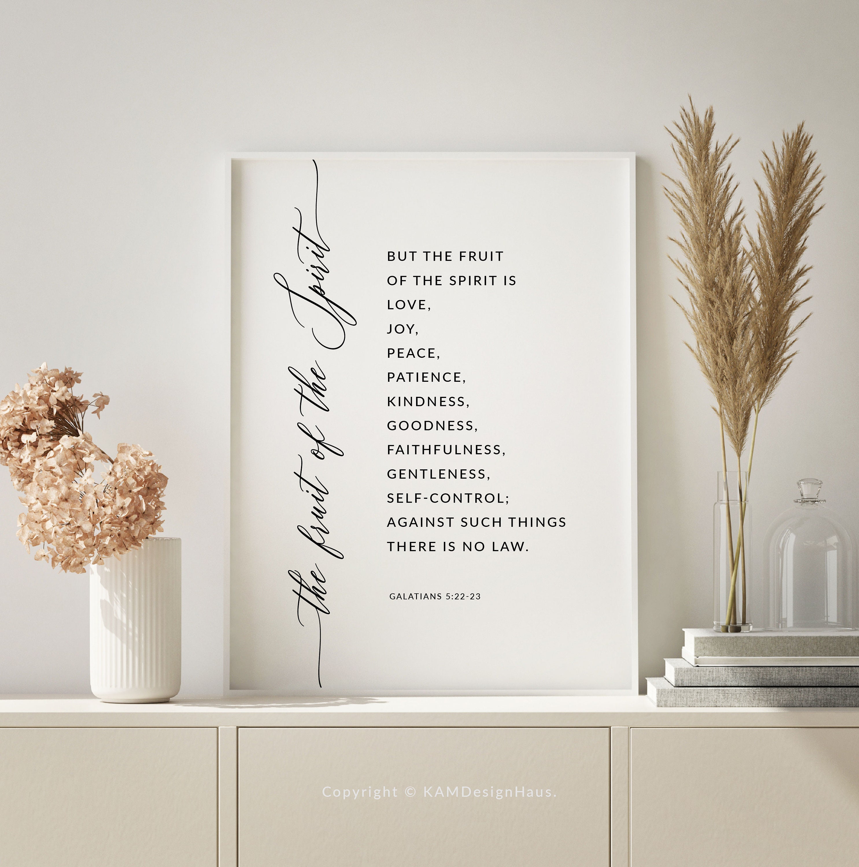 Fruit of the Spirit Bible Verse Wall Art Scripture Print | Etsy