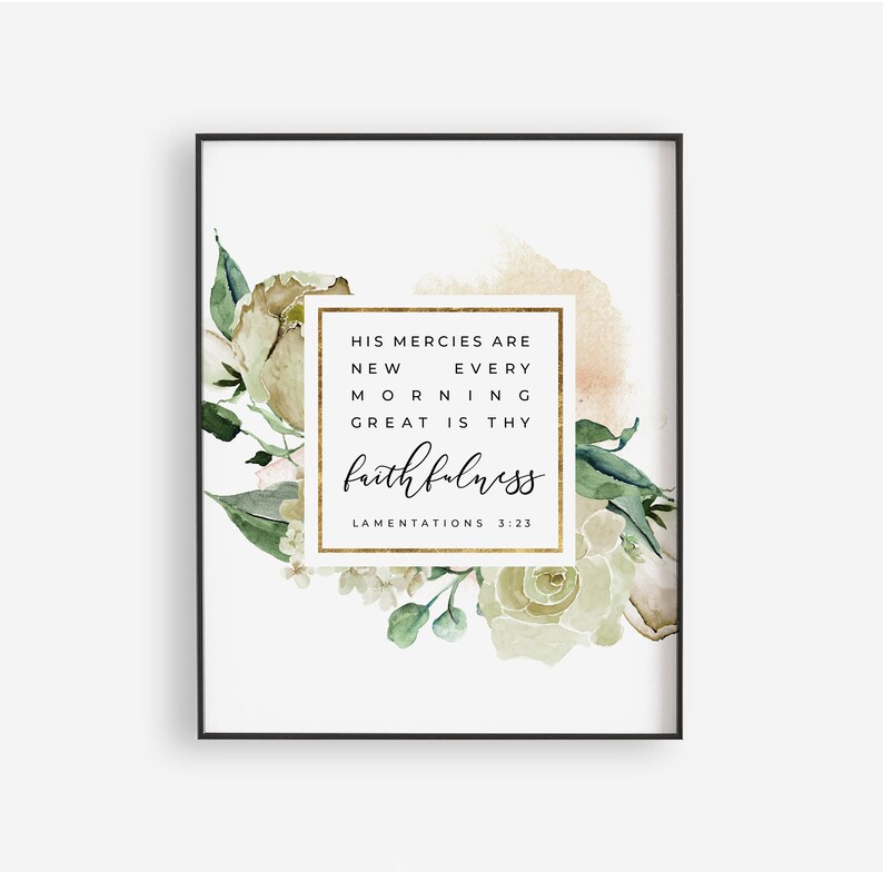 Lamentations 3:23 KJV Bible Verse Wall Art Printable Wall - Etsy