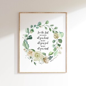Matthew 22:37 Love the Lord Bible Verse Wall Art Printable - Etsy