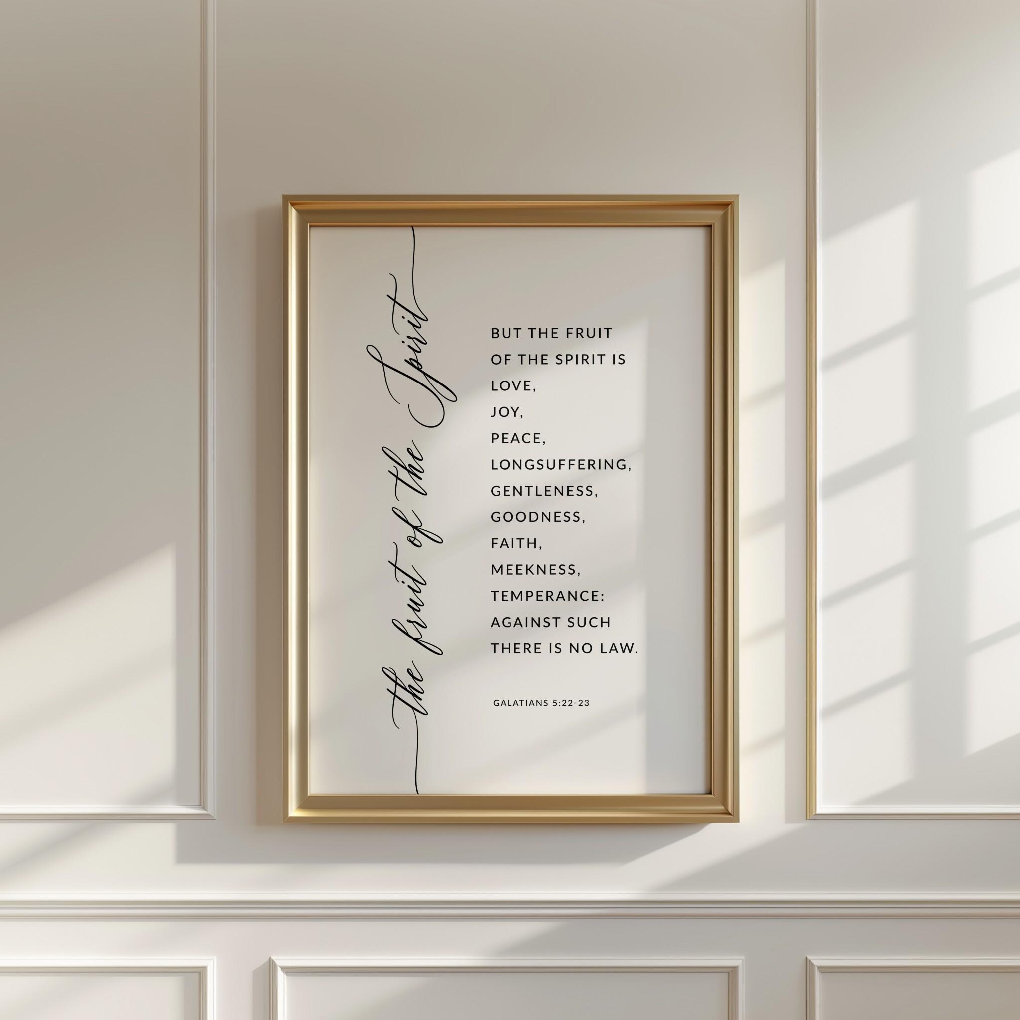 The Fruit of the Spirit KJV, Galatians 5:22-23 Bible Verse Wall Art ...