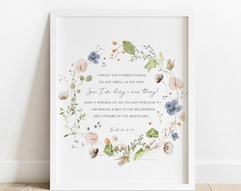 Isaiah 43:19 NIV, Watercolor Bible Verse Wall Art, Christian Western ...