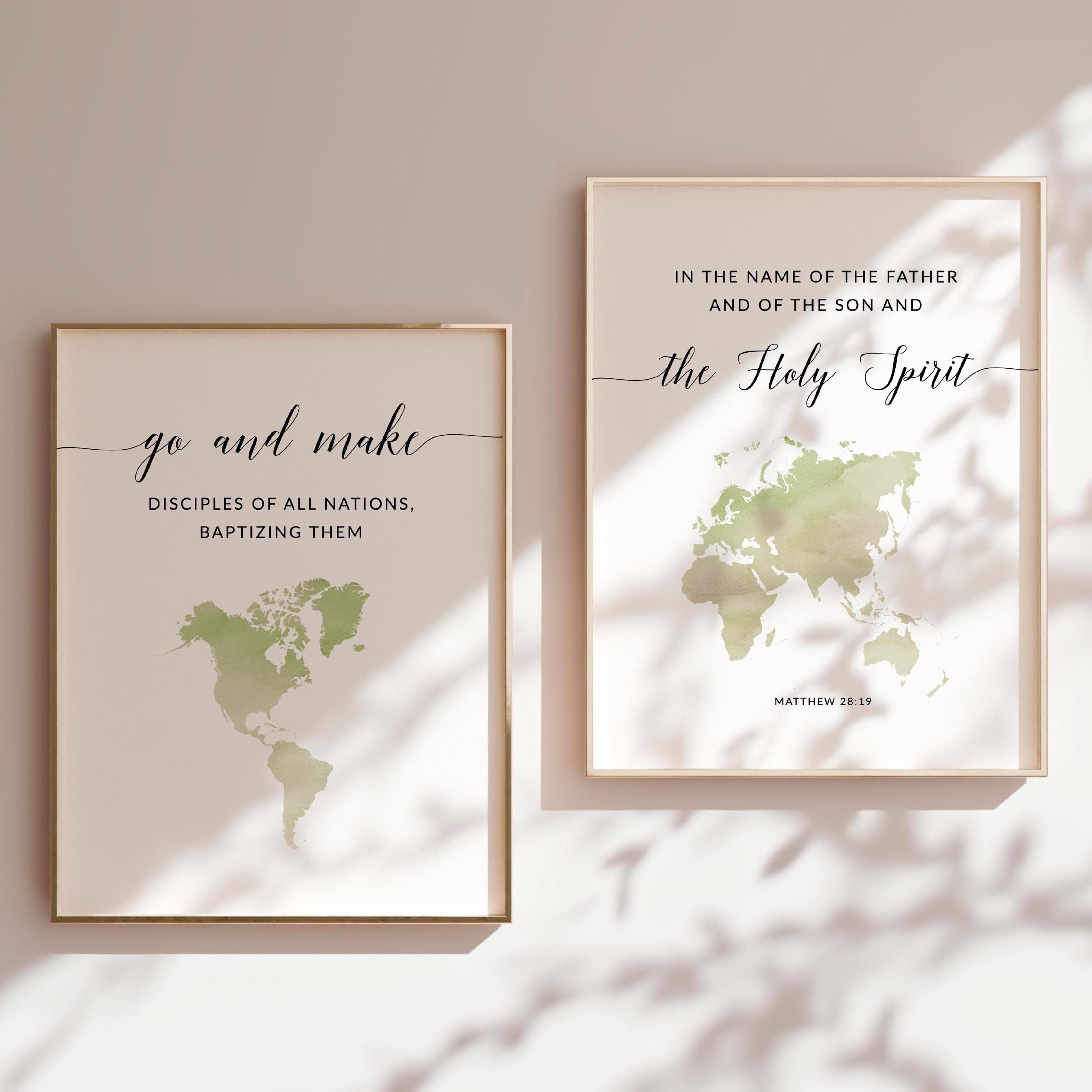 Matthew 28:19 Go and Make Disciples Bible Verse Wall Art, Set of 2 ...