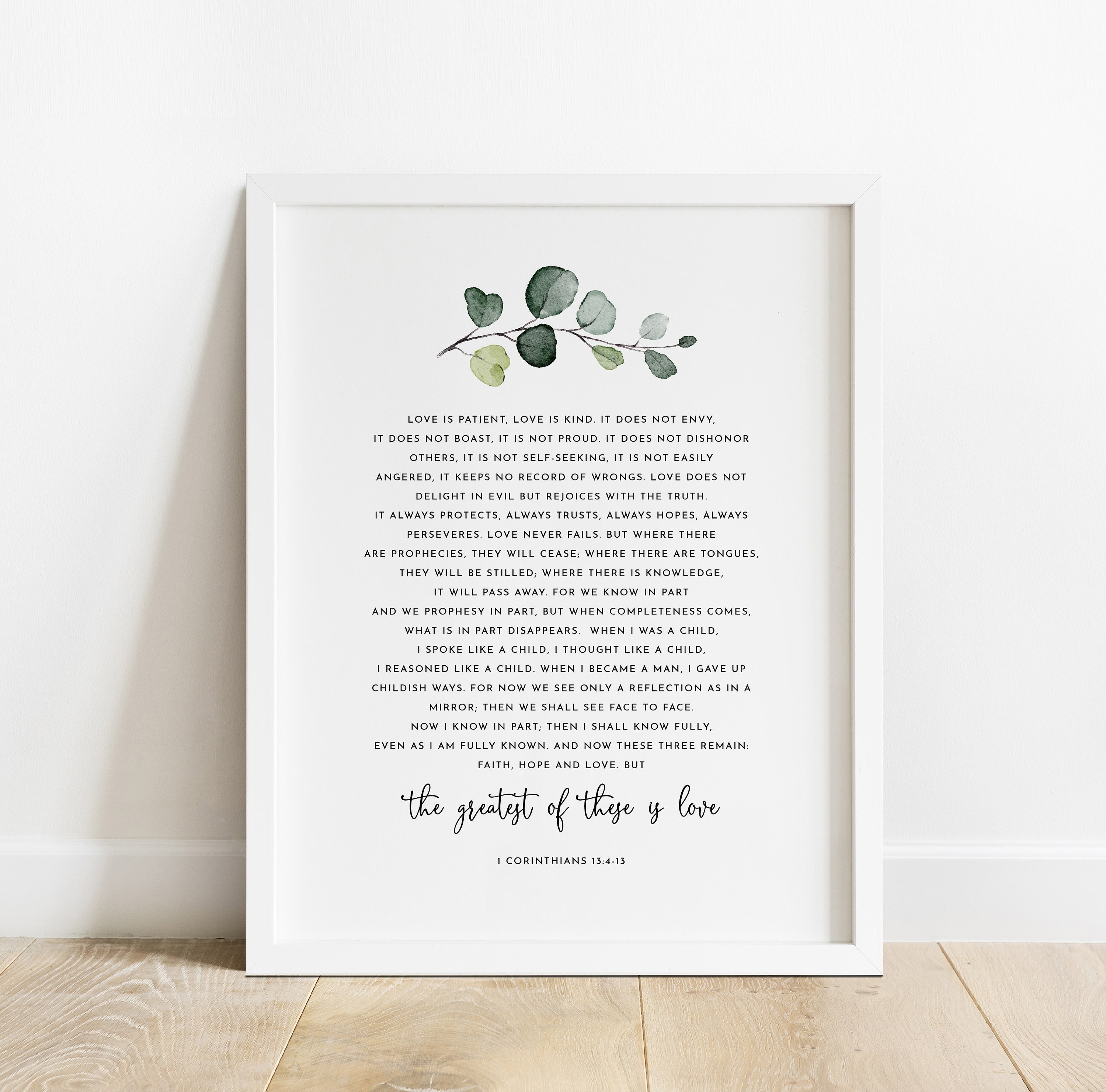 1 Corinthians 13 4 13 Bible Verse Wall Art Downloadable Scripture  