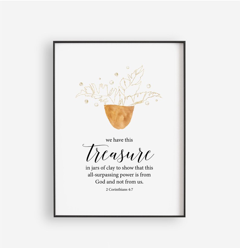 2 Corinthians 47 Treasure in Jars of Clay Bible Verse Etsy
