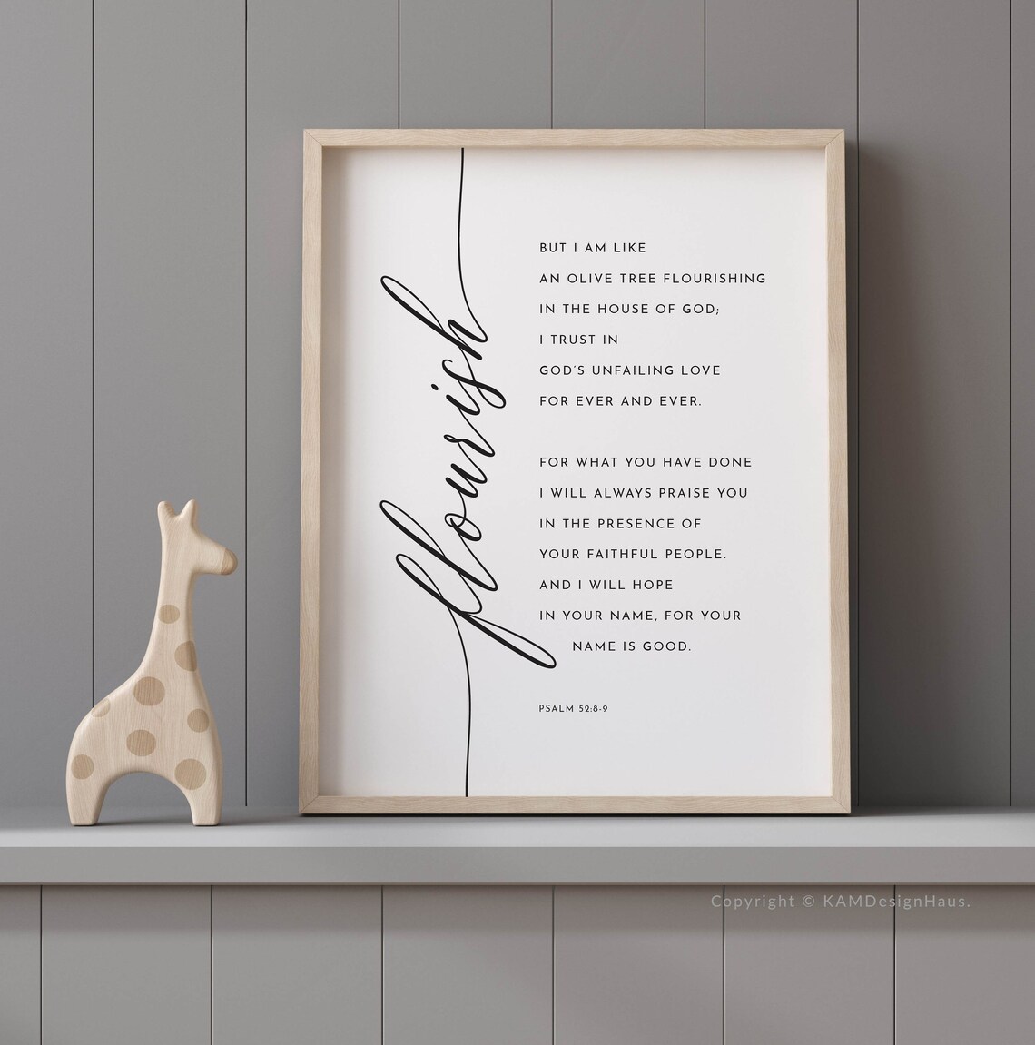 Psalm 5289 Flourish Bible Verse Wall Art Scripture Print Etsy