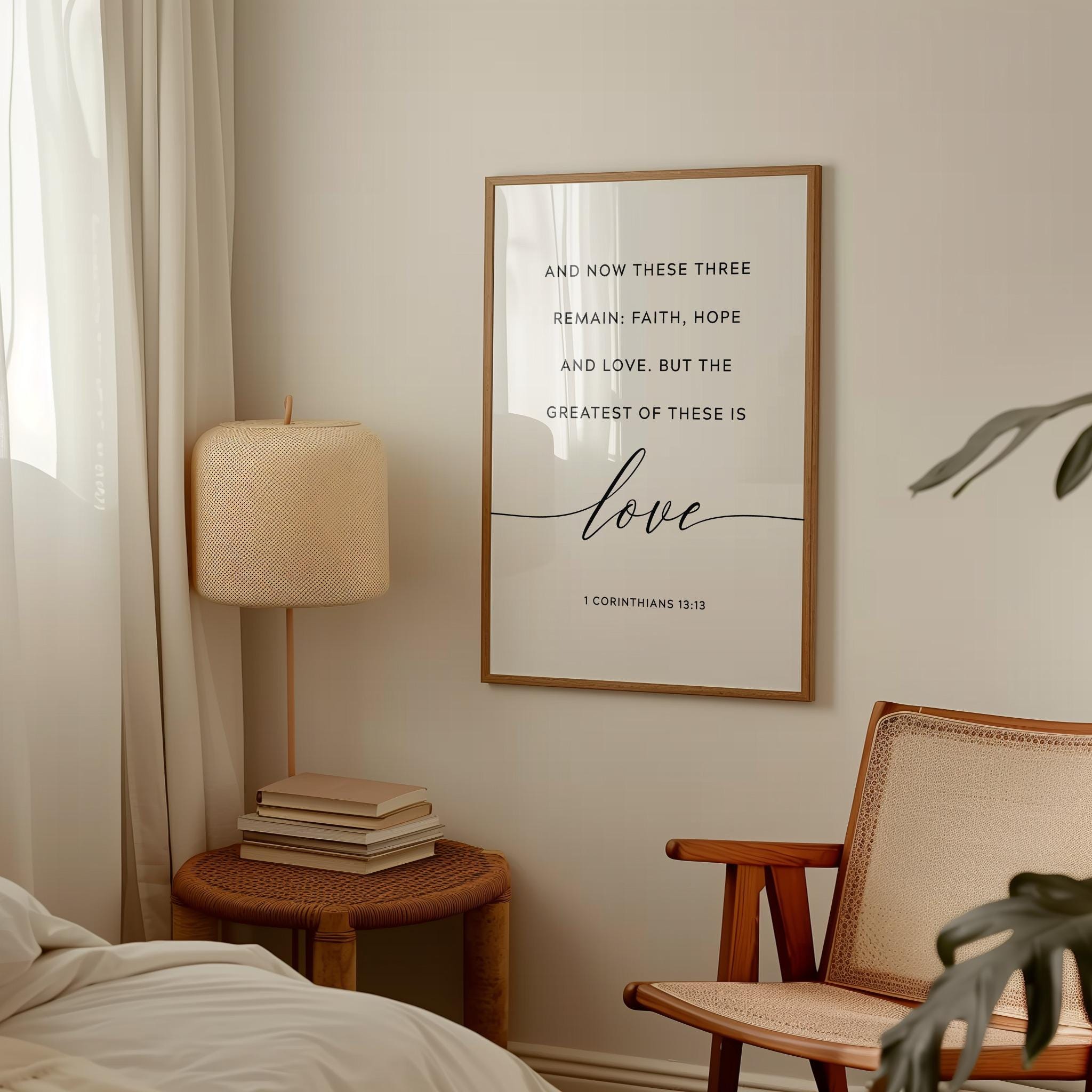 1 Corinthians 13:13 Love Bible Verse Wall Art, Printable Wall Art ...