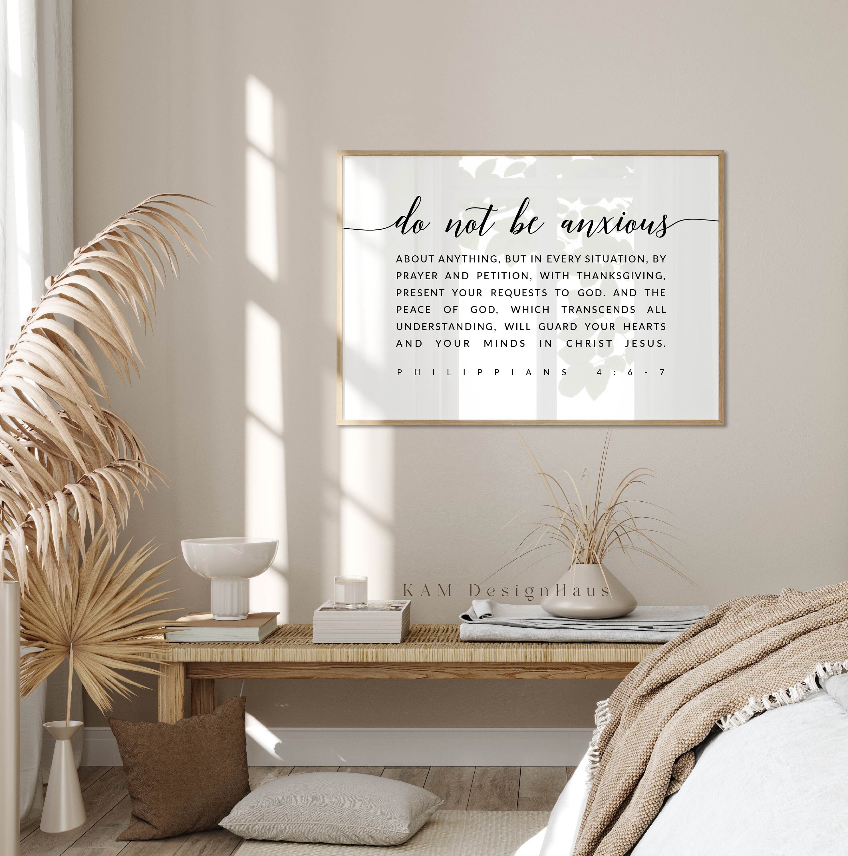 Philippians 4:6-7 Do Not Be Anxious Bible Verse Printable Wall Art ...