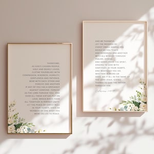 Colossians 3:12-17 Peace Of Christ Bible Verse Wall Art, Set of 2 Printable Wall Art, Scripture Download, Wedding Gift, 11x14, 16x20, 18x24