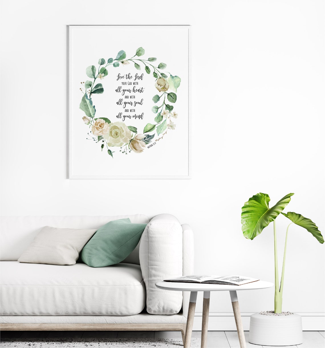 Matthew 22:37 Love The Lord Bible Verse Wall Art Printable | Etsy