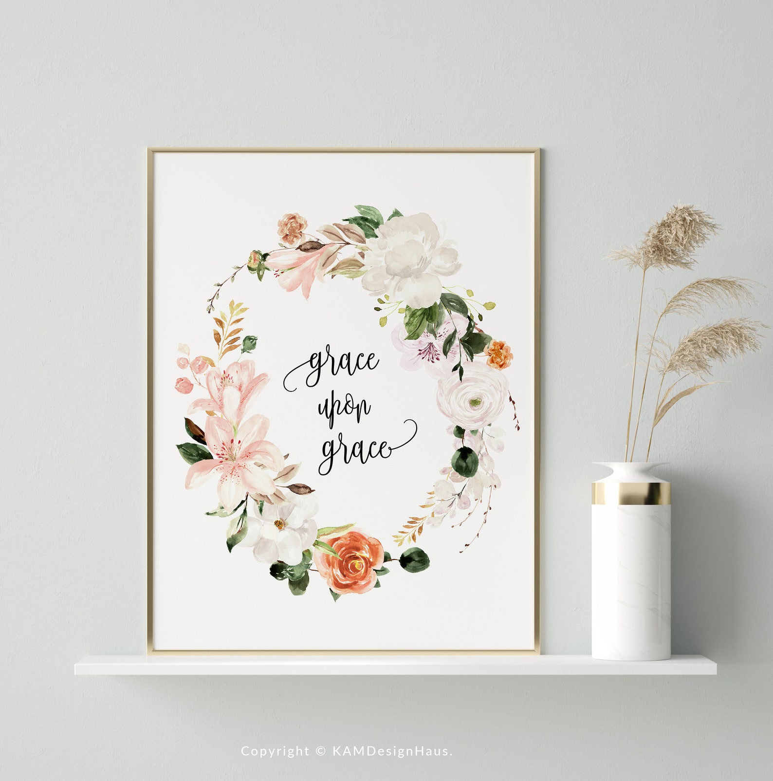 Grace Upon Grace Christian Printable Wall Art Christian Quote | Etsy