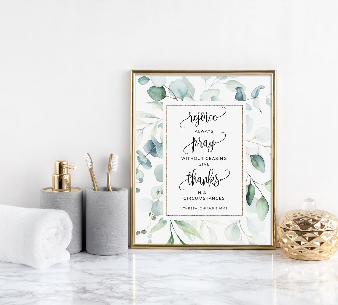 1 Thessalonians 5:16-18 Rejoice Always Bible Verse Printable | Etsy