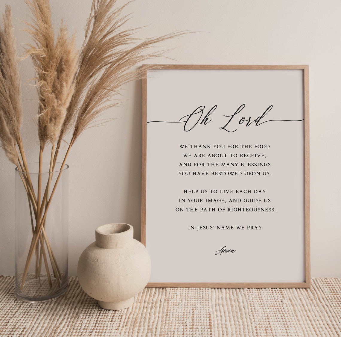Prayer Before Meals Christian Printable Wall Art Dining Room Etsy