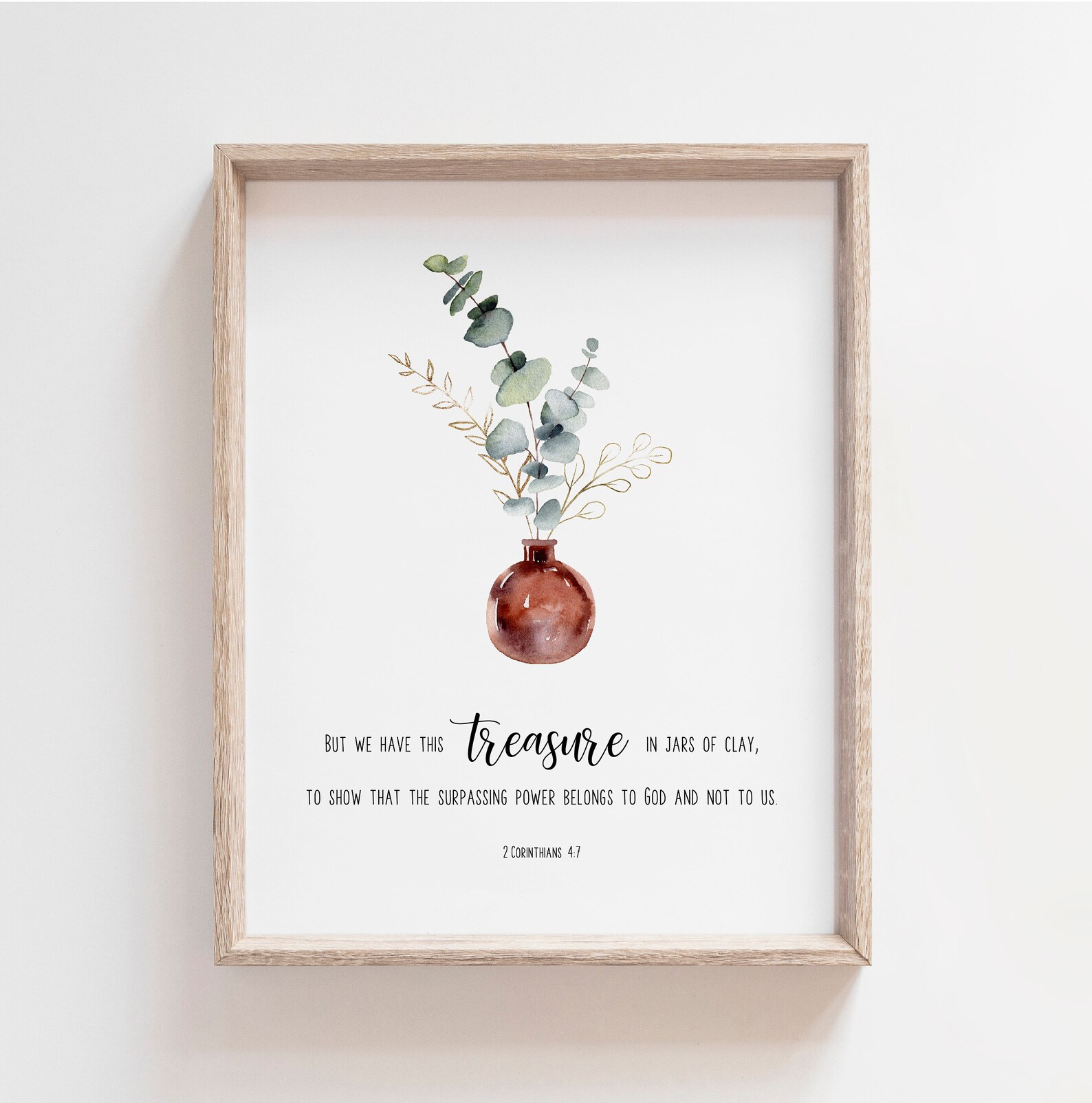 2 Corinthians 47 Treasure in Jars of Clay Bible Verse Wall Etsy