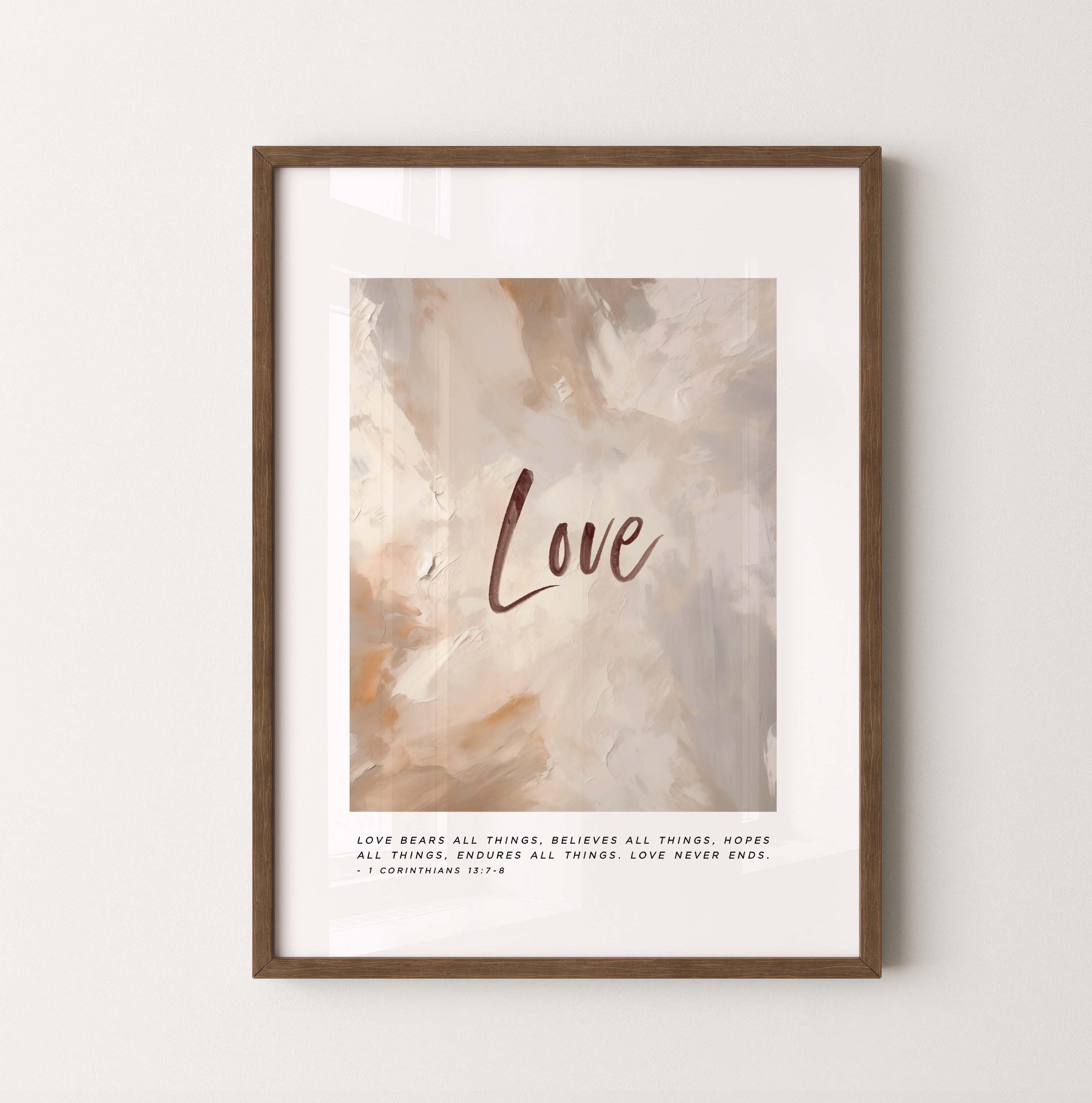 Faith Hope Love Bible Verse Wall Art Set of 3, Christian Abstract ...
