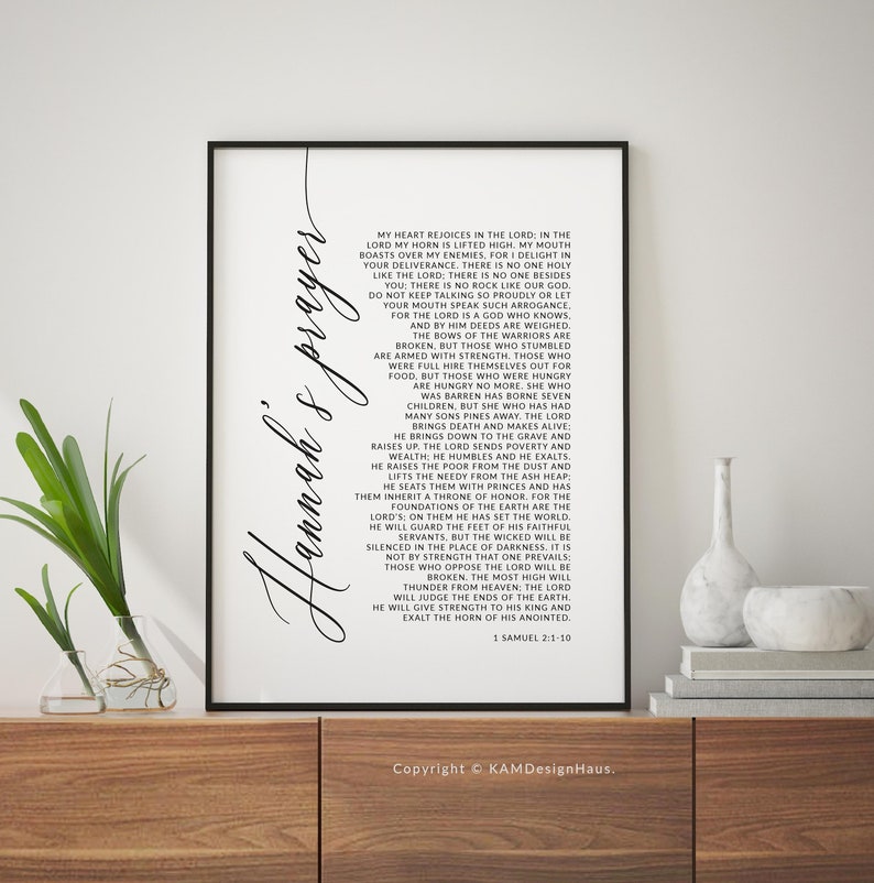 Hannah's Prayer 1 Samuel 2 Bible Verse Wall Art, Printable Wall Art, Modern Scripture Print Download, Christian Gift, 8x10, 11x14, 16x20, A3 image 8