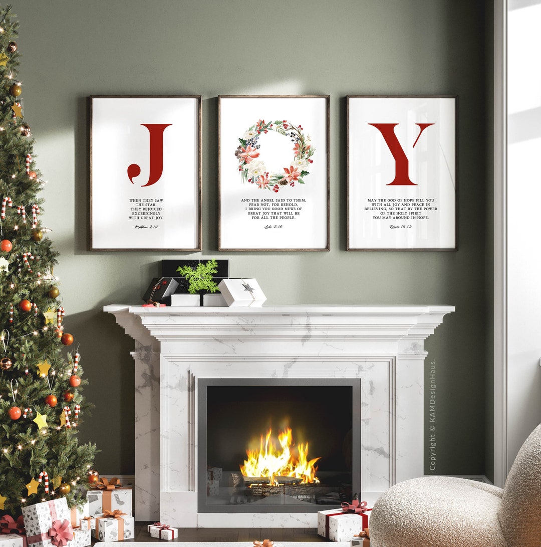 Romans 1513 JOY Christmas Wall Decor, Christmas Bible Verse Wall Art