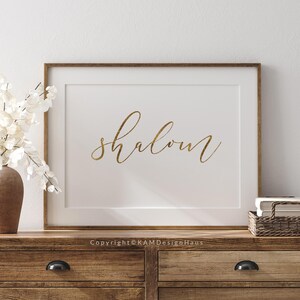 Shalom Printable Wall Art, Shalom Digital Print, Christian Print Download, Horizontal Wall Art, 8x10, 11x14, 16x20, 18x24, 20x30, A3, A1