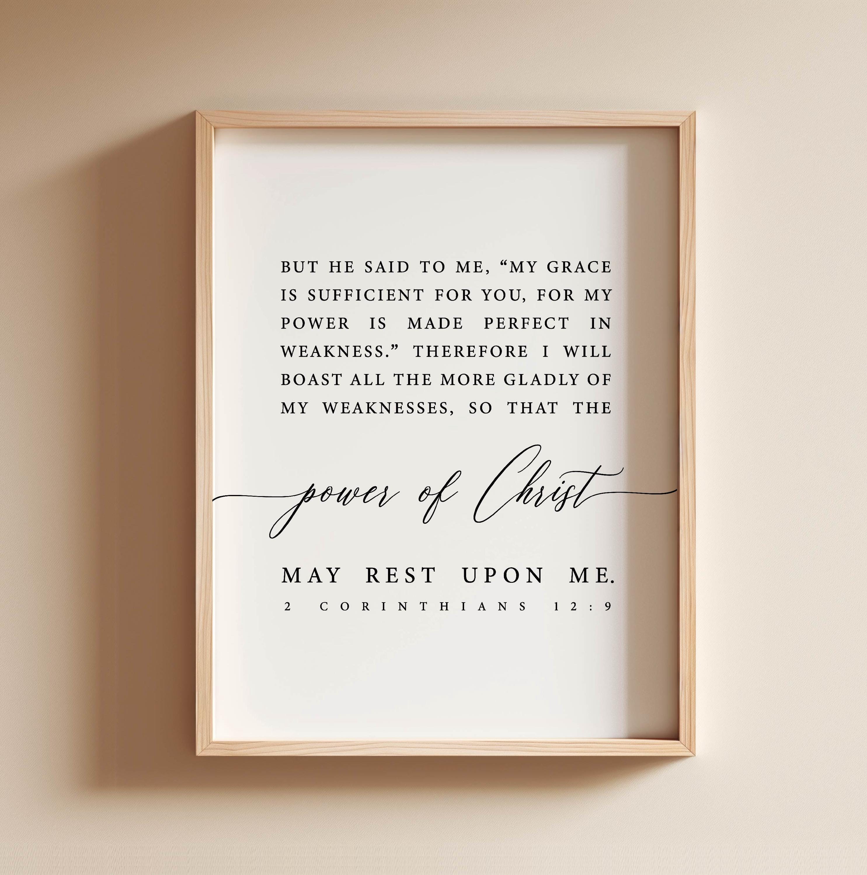 2 Corinthians 12:9 My Grace is Sufficient for You Bible Verse Printable ...