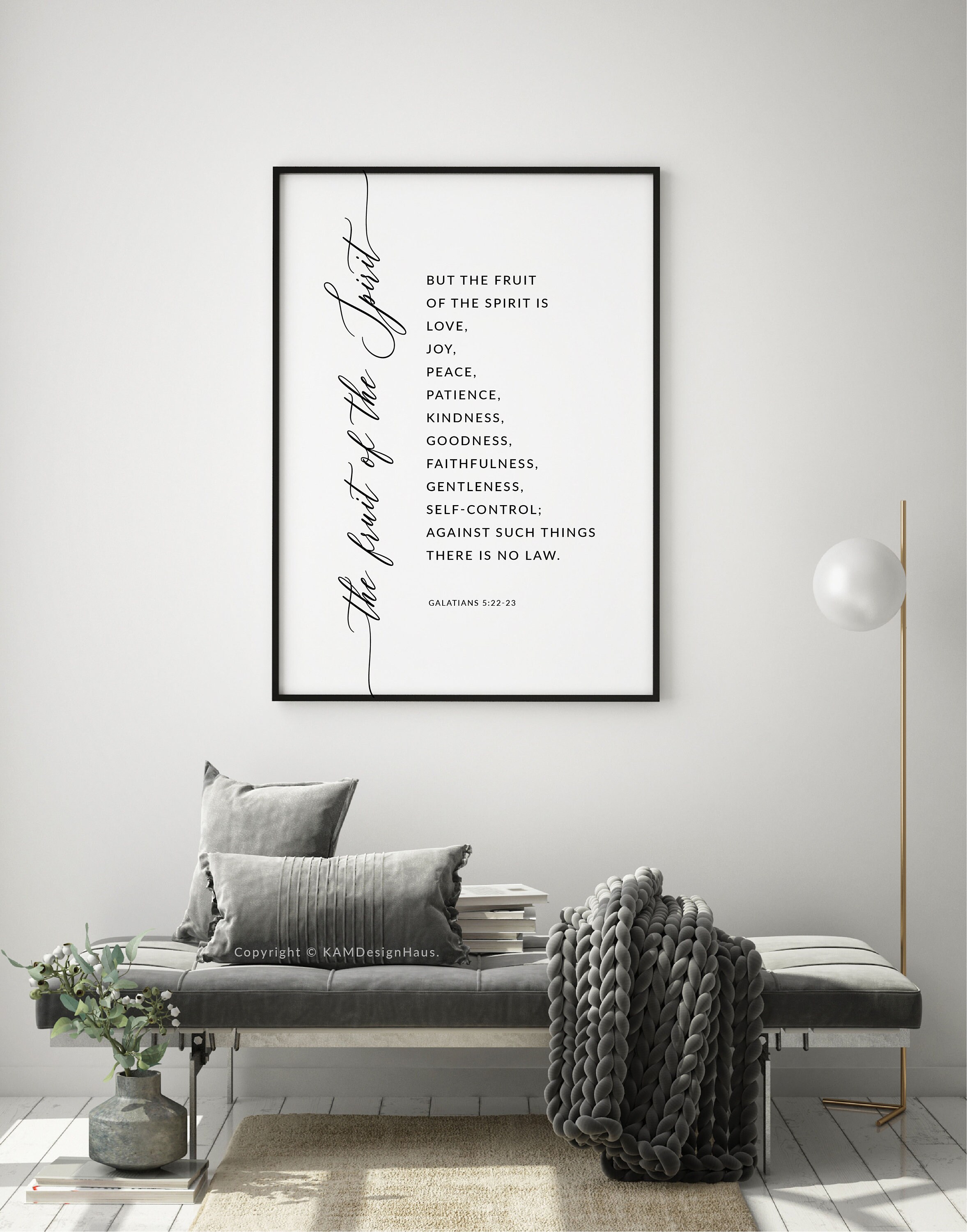 Fruit of the Spirit Bible Verse Wall Art Scripture Print | Etsy