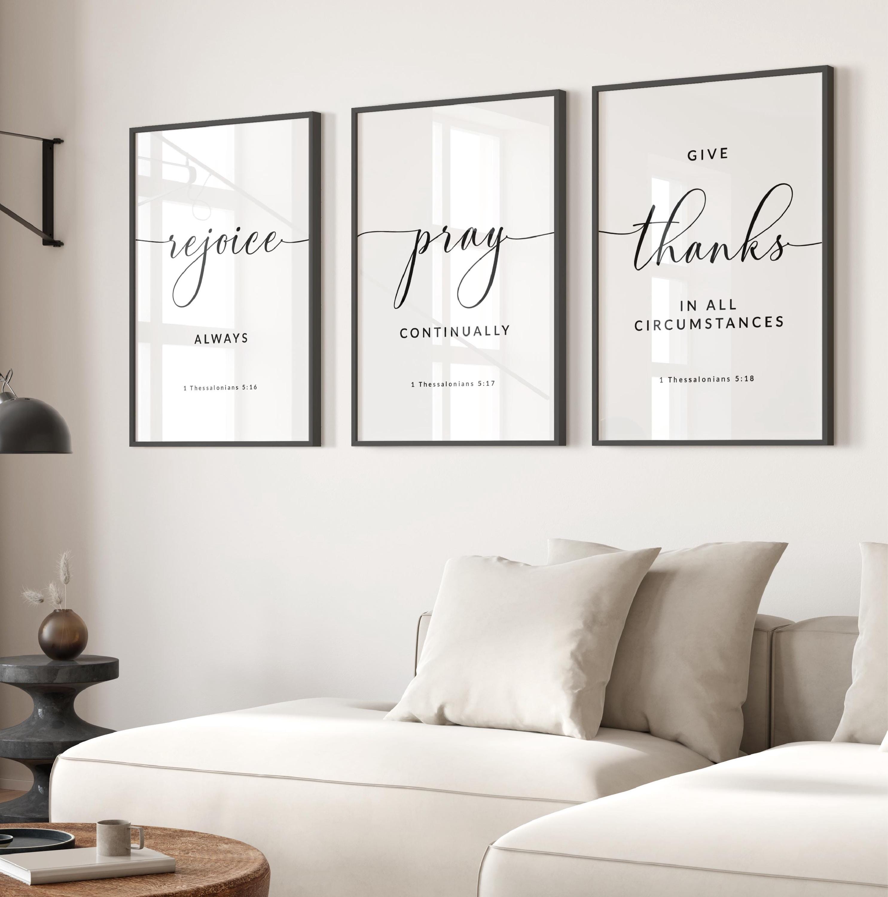 1 Thessalonians 5:16-18 Rejoice Pray Give Thanks Bible Verse Printable Wall Art, Set of 3 Scripture Digital Print, Christian Gifts