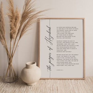 2 Kings 20:1-5 the Prayer of Hezekiah Bible Verse Wall Art, Scripture ...