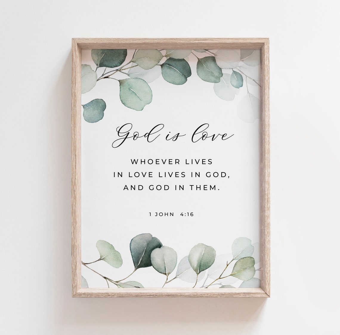 1 John 4:16 God is Love Bible Verse Wall Art Downloadable - Etsy