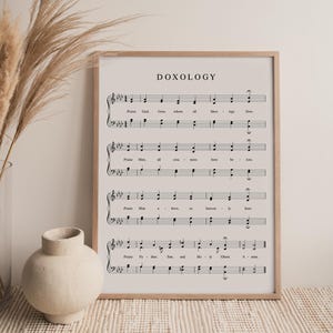 Doxology, Hymn Sheet Music Wall Art, Hymn Print, Printable Wall Art, Praise God from Whom All Blessings Flow, Christian Print Download