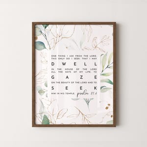 Psalm 27:4 One Thing I Ask Bible Verse Wall Art, Printable Wall Art, Scripture Print Download, Christian Gift, 8x10, 11x14, 12x16, 16x20, A3