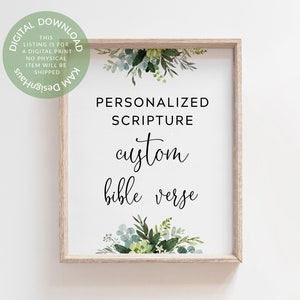 Versículos bíblicos personalizados para impressão, download digital de versículos bíblicos personalizados, escrituras personalizadas, 8x10, 11x14, 16x20, 18x24, A3
