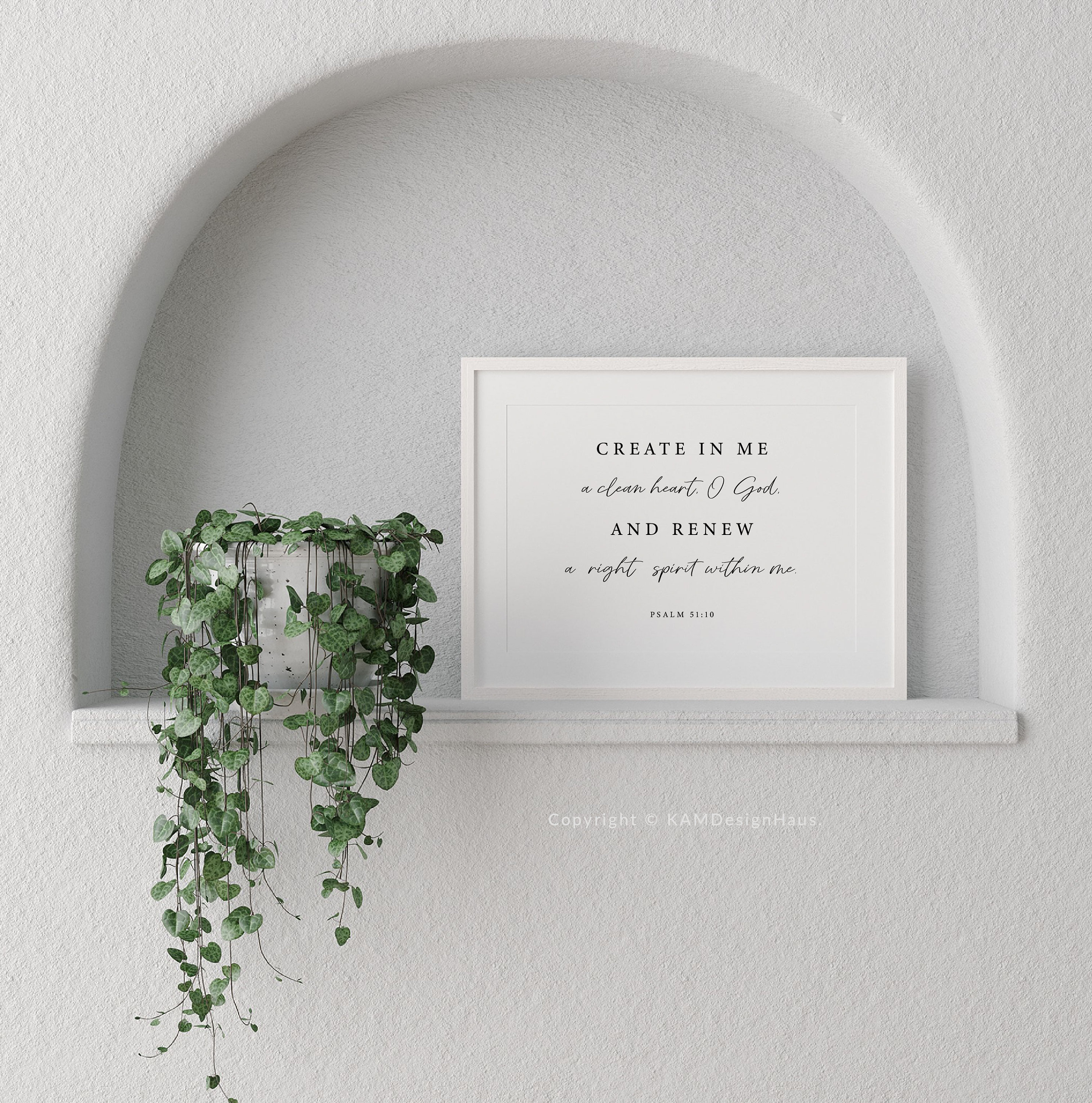 Psalm 51:10 A Set of 2 Scripture Wall Art Printable Wall Art - Etsy
