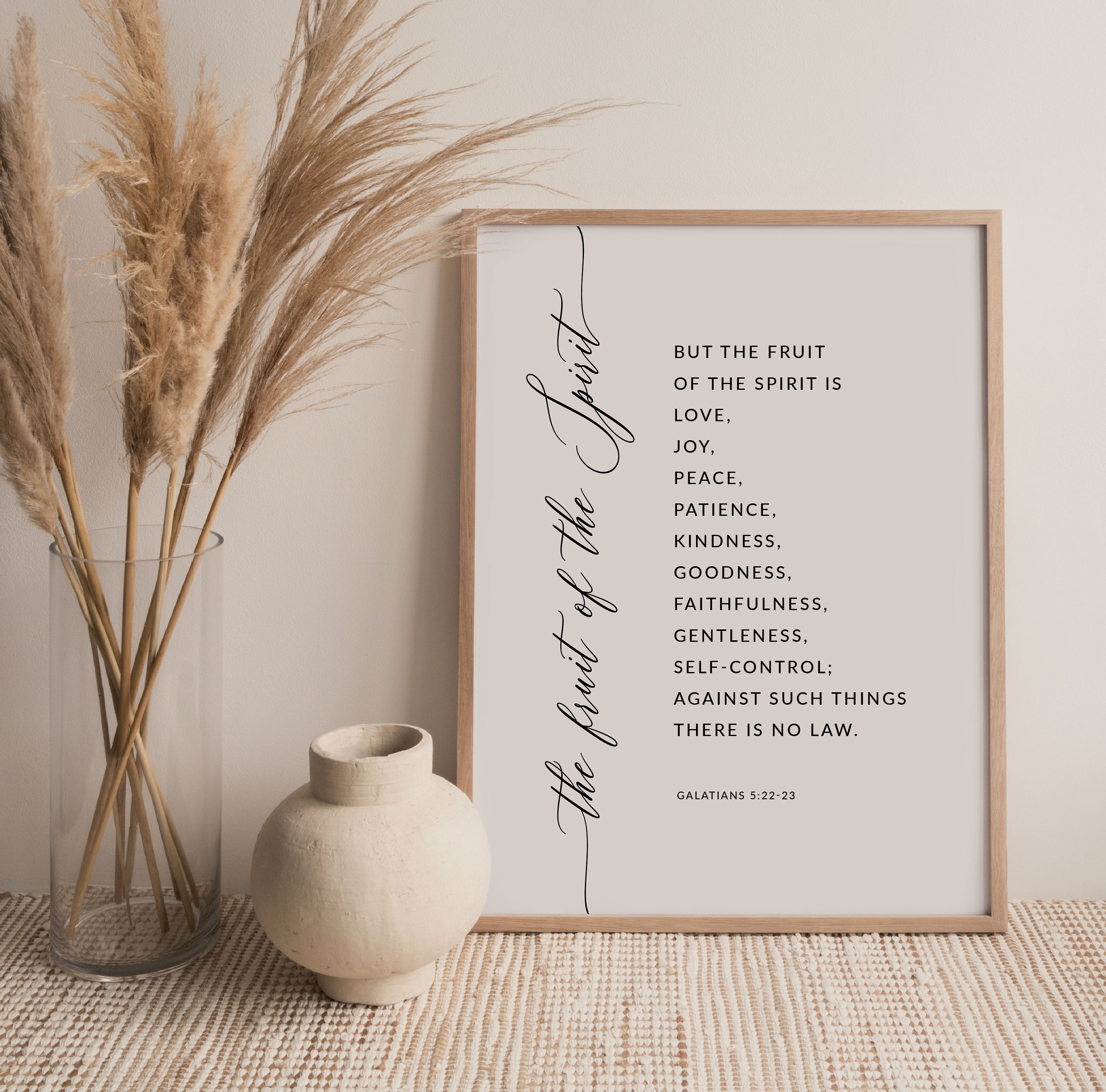 Fruit of the Spirit Bible Verse Wall Art Scripture Print | Etsy
