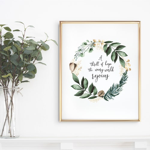A Thrill of Hope Printable Wall Art Christmas Printables Etsy