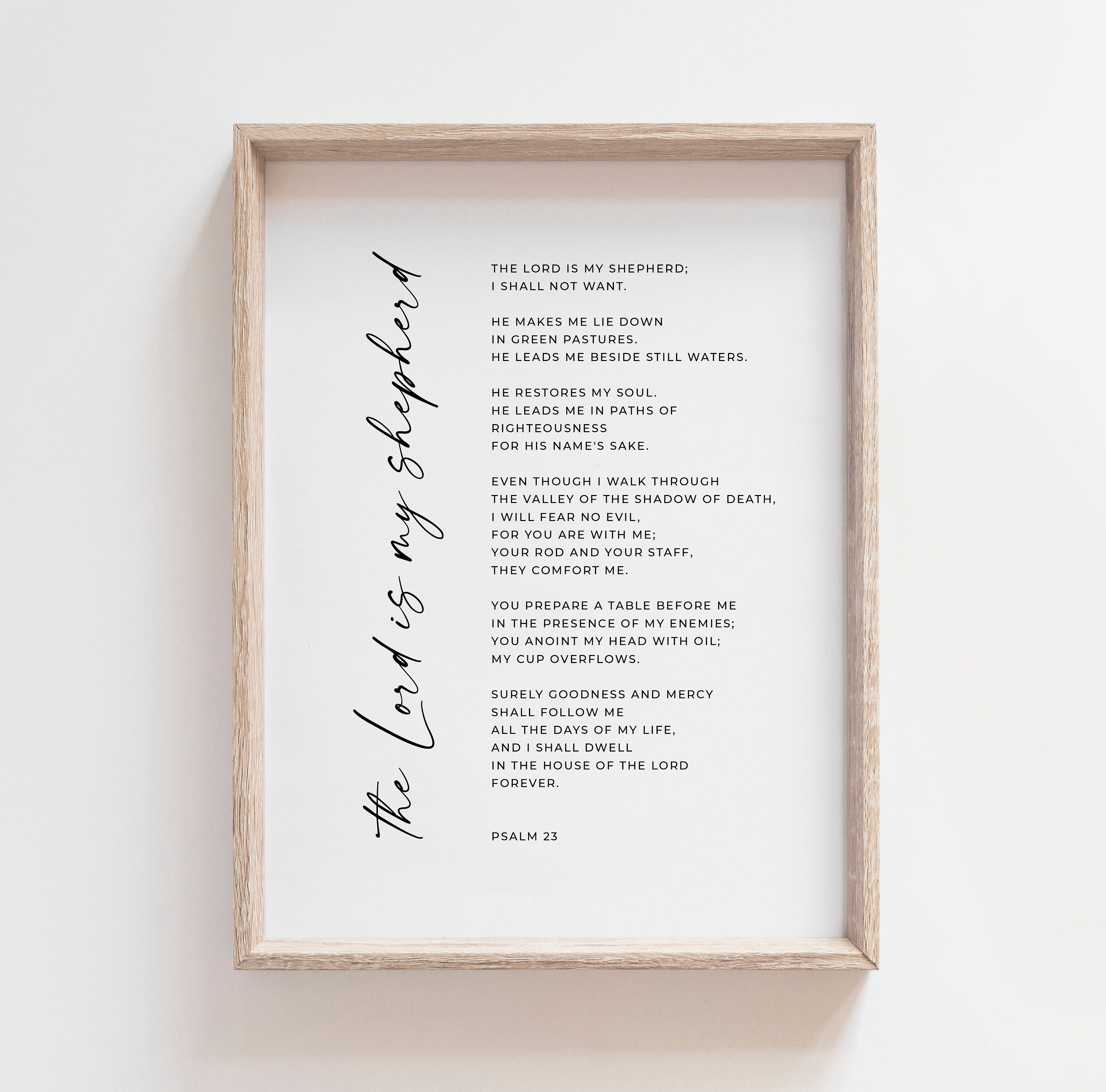 Psalm 23 Modern Bible Verse Wall Art the Lord is My Shepherd - Etsy UK