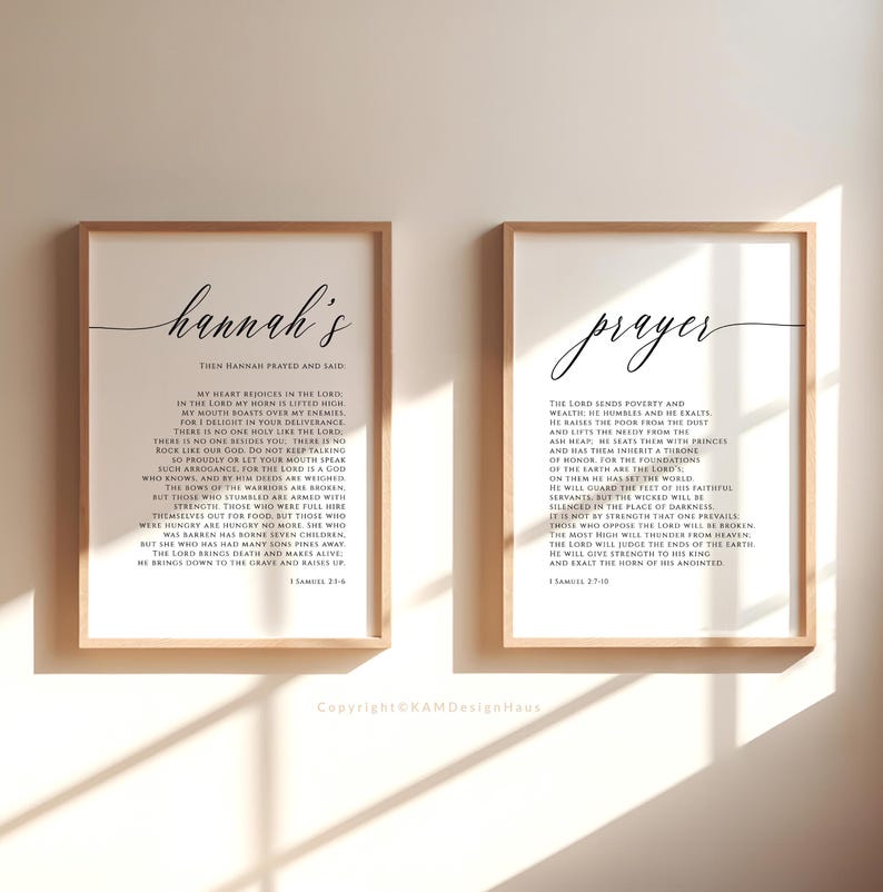 1 Samuel 2:1-10 Hannah's Prayer Bible Verse Wall Art, Printable Wall Art, Large Scripture Downloadable Print, Christian Gift for Women Bild 3