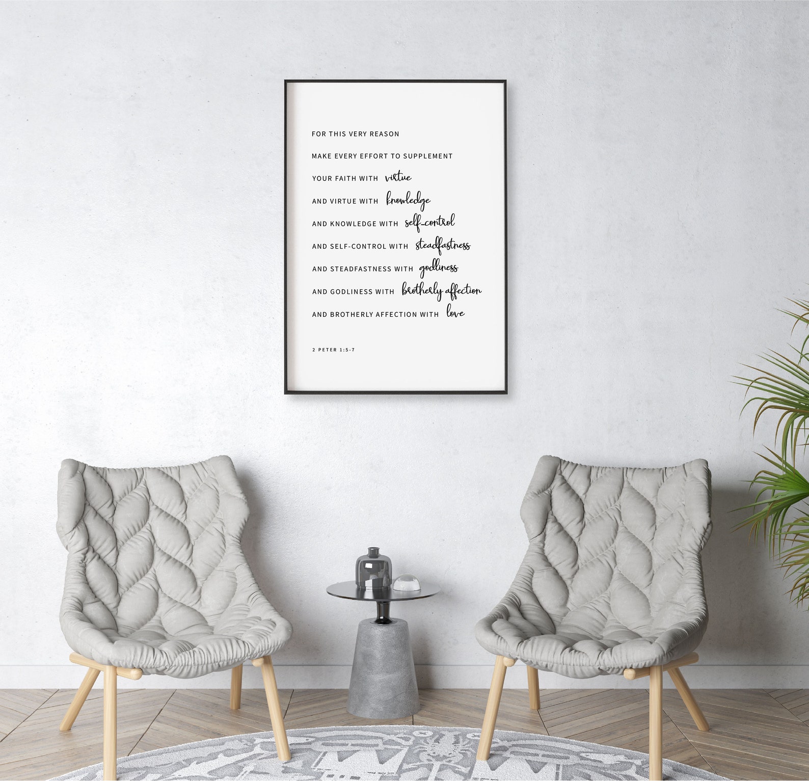 2 Peter 1:5-7 Bible Verse Wall Art Printable Wall Art | Etsy