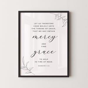 Hebrews 4:16 KJV Modern Bible Verse Wall Art, Printable Wall Art, Downloadable Scripture Print, Christian Gift, 8x10, 11x14, 16x20, A3, A2