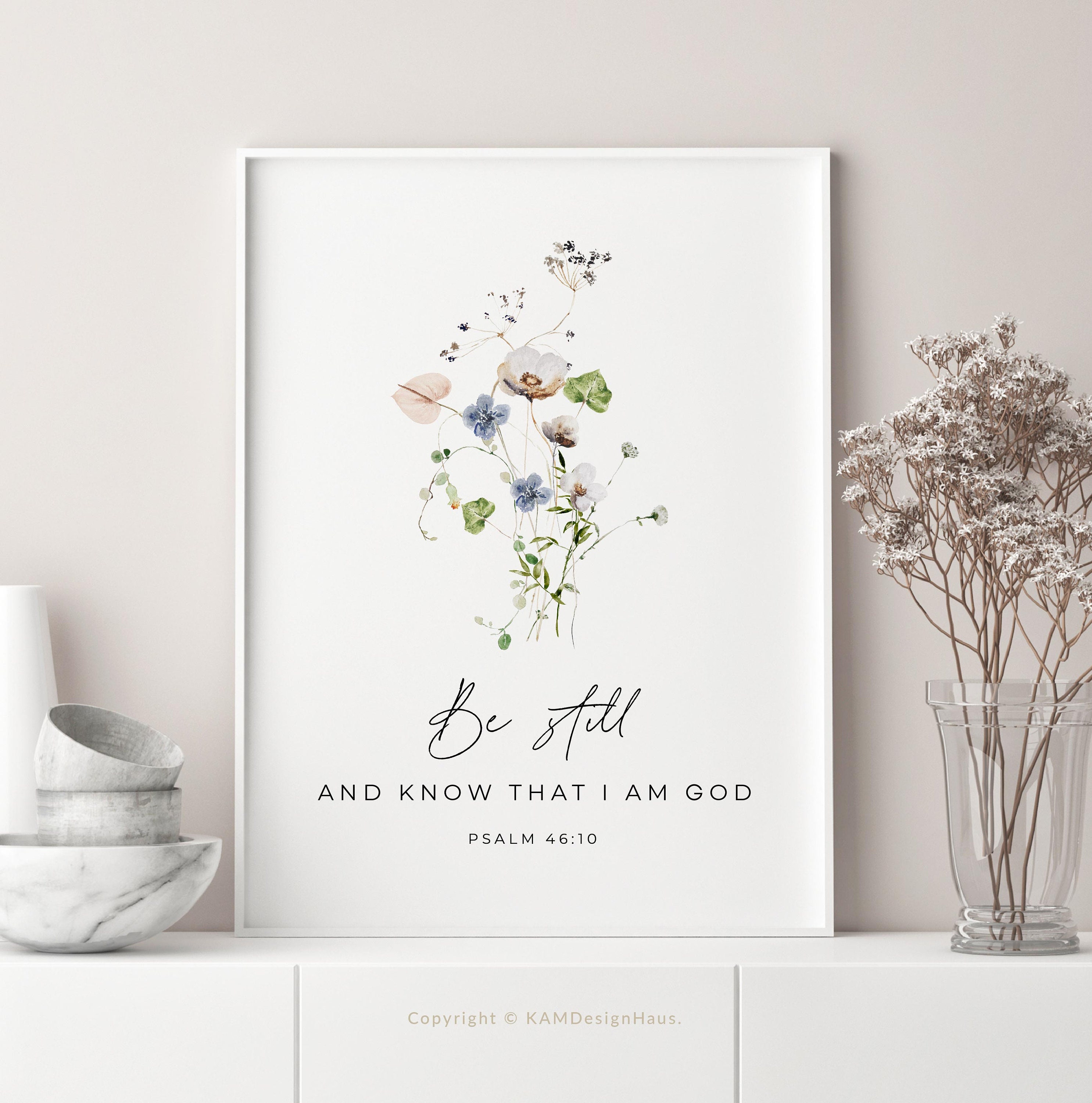 Psalm 46:10 Scripture Wall Art, Printable Wall Art, Bible Verse Digital ...