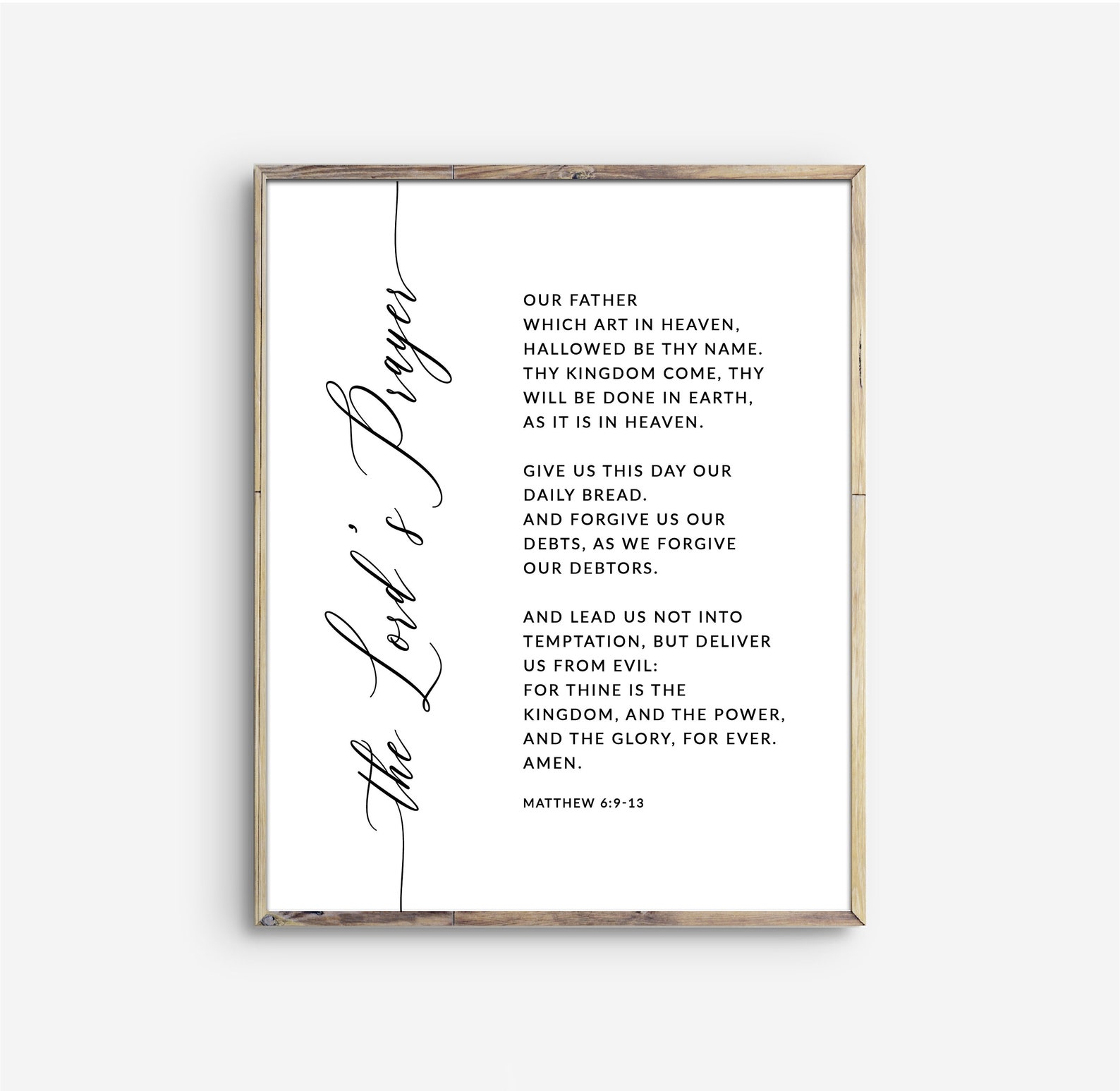 The Lord's Prayer Matthew 6913 Bible Verse Printable Etsy