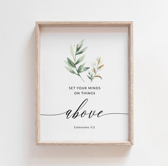 Colossians 3:2 Bible Verse Printable Wall Art Bible Verse | Etsy