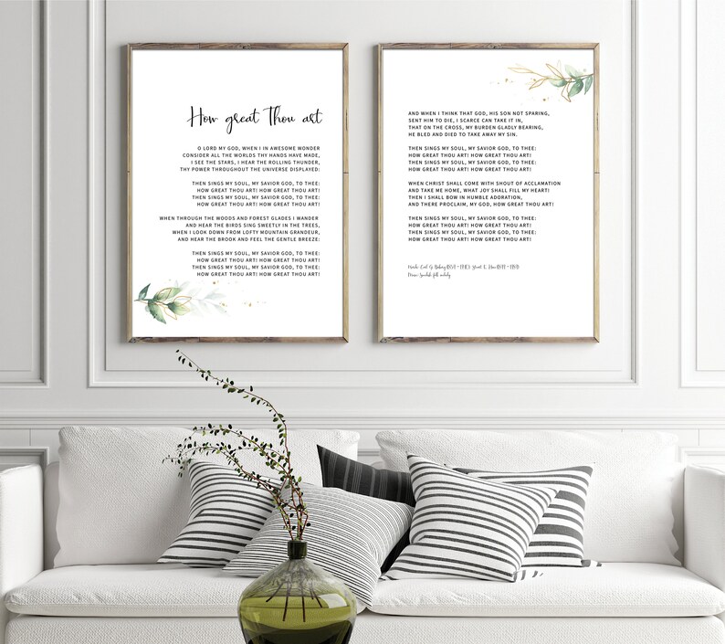 How Great Thou Art Lyrics Wall Art Printable Wall Art Set of Etsy