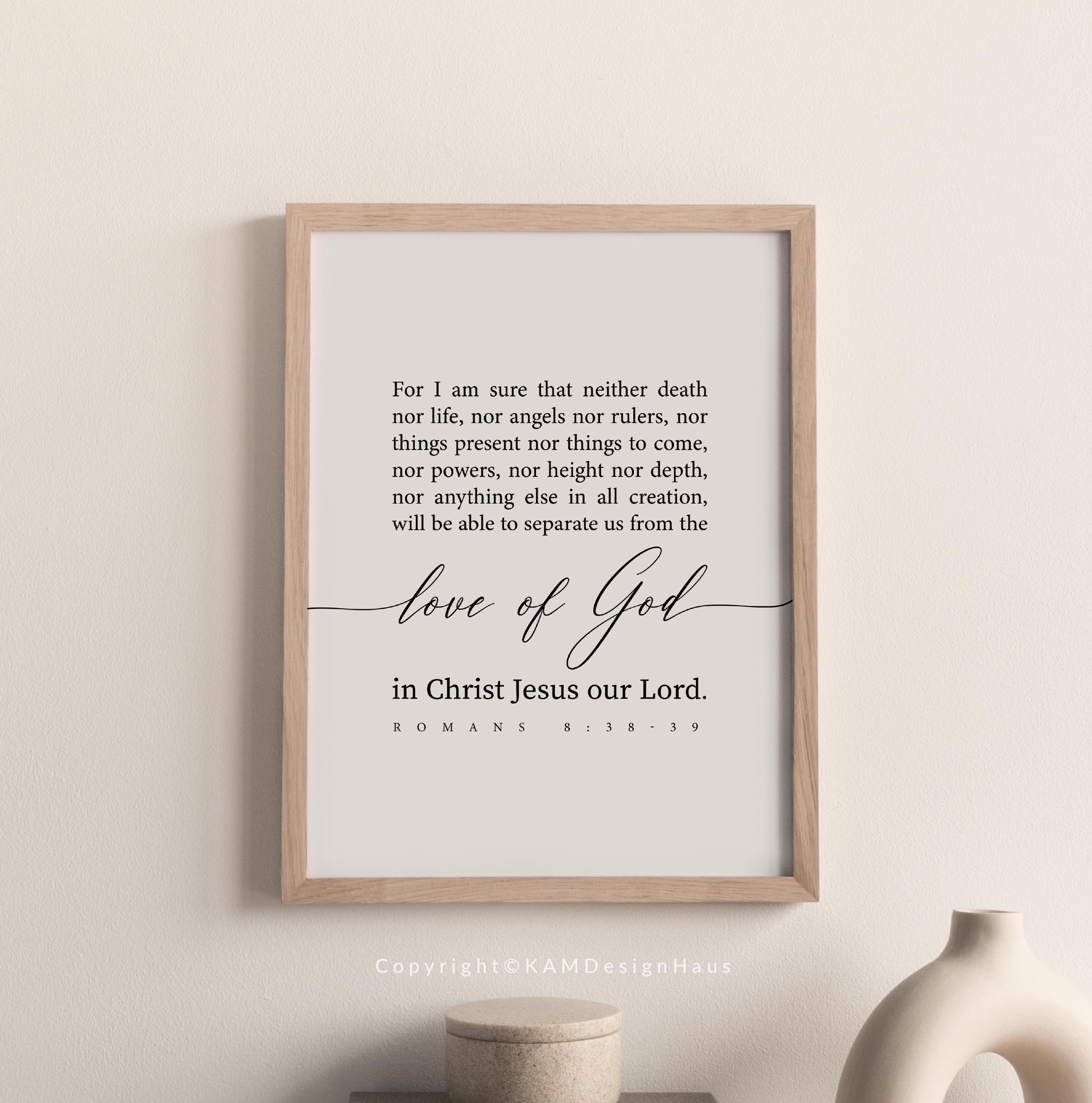 Romans 8:38-39 Neither Death nor Life Bible Verse Printable Wall