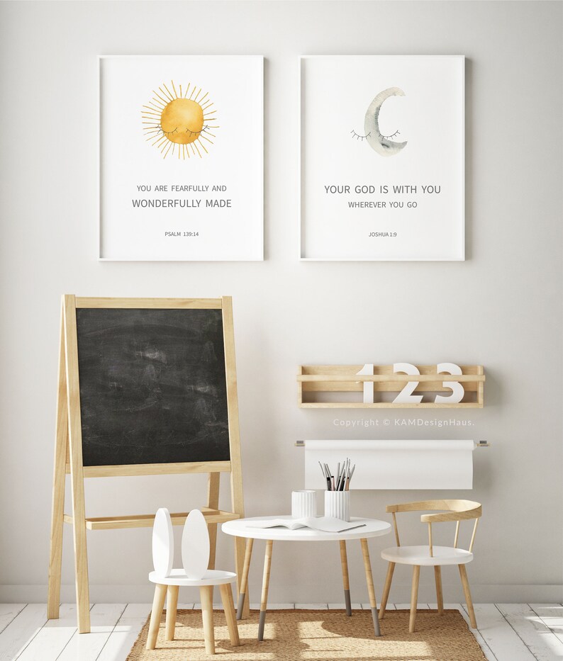 Joshua 19 Nursery Bible Verse Wall Art Psalm 139 Printable Etsy