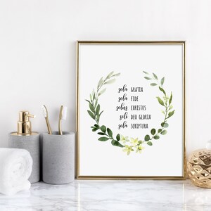 The 5 Solas Wall Art Printable Wall Art Downloadable Five - Etsy