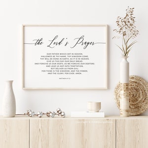 The Lord's Prayer KJV Matthew 6:9-13 Bible Verse Printable Wall Art ...